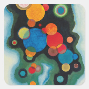 Kandinsky Deepened Impulse Abstracte Oil op Canvas Vierkante Sticker
