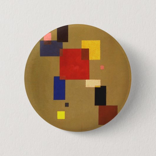 Kandinsky Dertien rechthoeken Abstract schilderen Ronde Button 5,7 Cm (Voorkant)