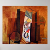 Kandinsky Development in Brown Abstract Artwork