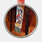 Kandinsky Development in Brown Abstract Painting Metalen Ornament (Voorkant)