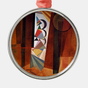 Kandinsky Development in Brown Abstract Painting Metalen Ornament