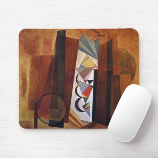 Kandinsky Development in Brown Abstract Painting Muismat (Met muis)
