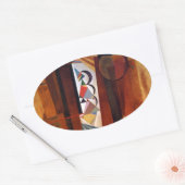 Kandinsky Development in Brown Abstract Painting Ovale Sticker (Envelop)