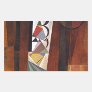 Kandinsky Development in Brown Abstract Painting Rechthoekige Sticker