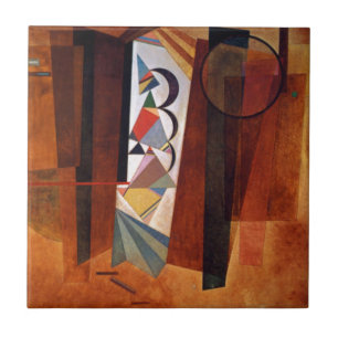 Kandinsky Development in Brown Abstract Painting Tegeltje