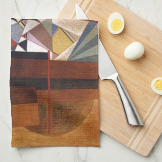 Kandinsky Development in Brown Abstract Painting Theedoek (Quarter Fold)