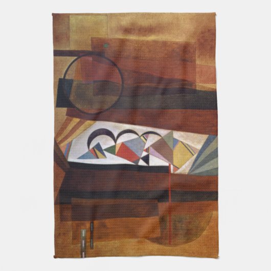 Kandinsky Development in Brown Abstract Painting Theedoek (Verticaal)