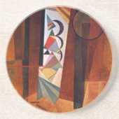 Kandinsky Development in Brown Abstract Painting Zandsteen Onderzetter (Voorkant)