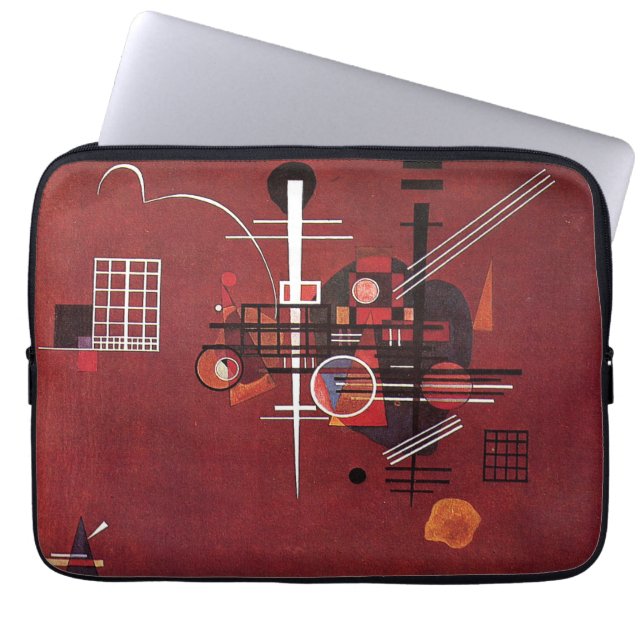 Kandinsky - Doffe Rood Laptop Sleeve (Voorkant)