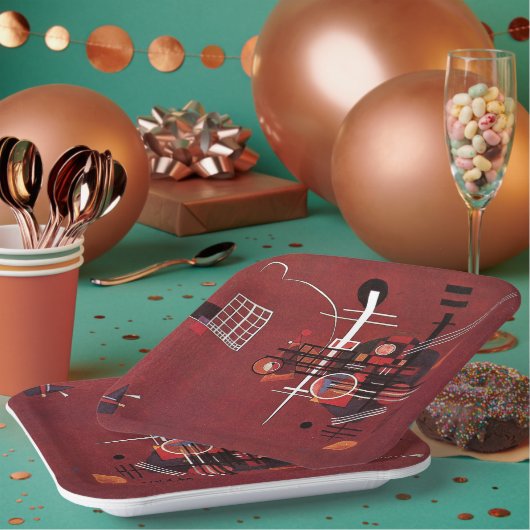 Kandinsky - Doffe Rood Papieren Bordje (Multi)