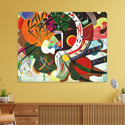 Kandinsky - Dominante kromme Canvas Afdruk (Insitu (Woonkamer))