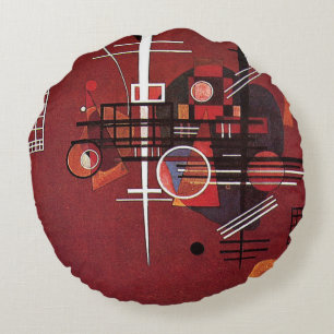 Kandinsky - Dull Red Rond Kussen
