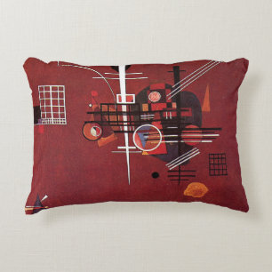 Kandinsky - Dull Rood Accent Kussen