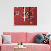 Kandinsky - Dull Rood Canvas Afdruk (Insitu (Woonkamer))