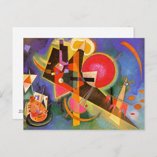 Kandinsky En Carte Postale Bleue (Devant / Derrière)