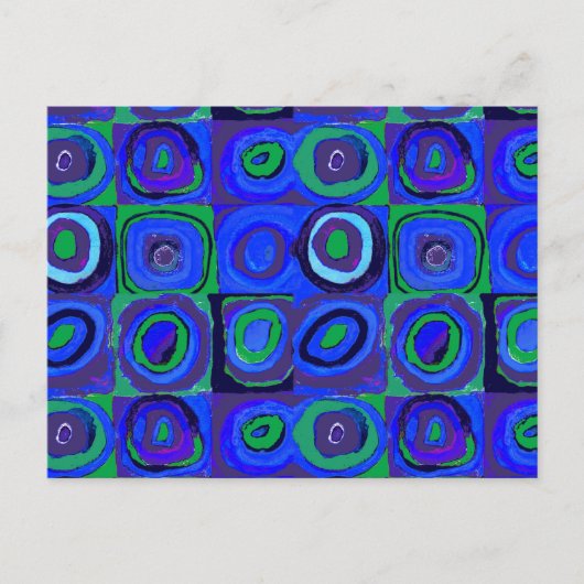 Kandinsky Farbstudie Blue Quadrate Square Circle Briefkaart (Voorkant)