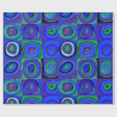 Kandinsky Farbstudie Blue Quadrate Square Circle Cadeaupapier (Vlak)