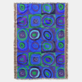 Kandinsky Farbstudie Blue Quadrate Square Circle Deken (Voorkant Verticaal)