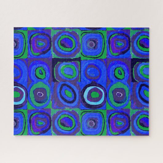 Kandinsky Farbstudie Blue Quadrate Square Circle Legpuzzel (Horizontaal)