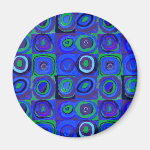 Kandinsky Farbstudie Blue Quadrate Square Circle Magneet