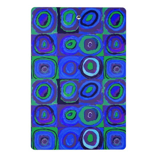 Kandinsky Farbstudie Blue Quadrate Square Circle Mini Klembord (Achterkant)