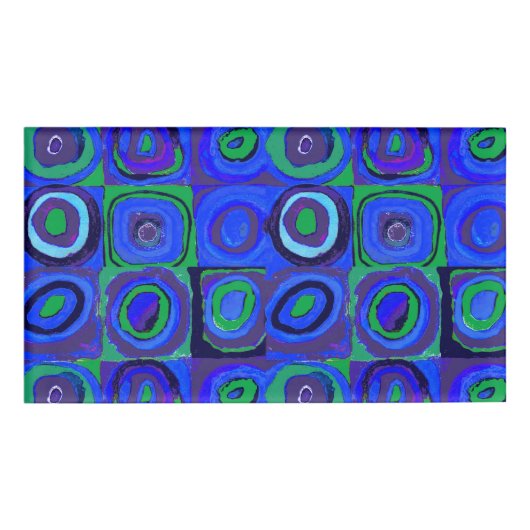 Kandinsky Farbstudie Blue Quadrate Square Circle Naambadge (Voorkant)