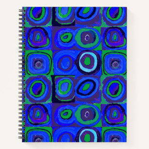 Kandinsky Farbstudie Blue Quadrate Square Circle Notitieboek