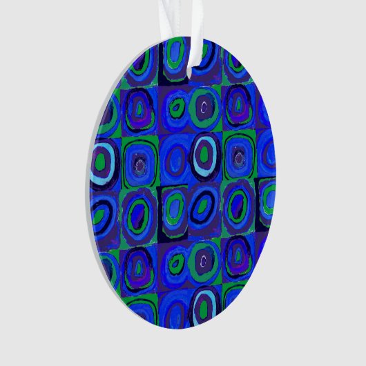 Kandinsky Farbstudie Blue Quadrate Square Circle Ornament (voorkant)