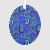 Kandinsky Farbstudie Blue Quadrate Square Circle Ornament (voorkant)