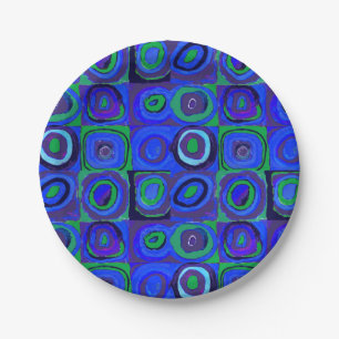 Kandinsky Farbstudie Blue Quadrate Square Circle Papieren Bordje