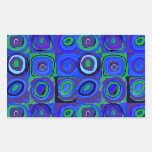 Kandinsky Farbstudie Blue Quadrate Square Circle Rechthoekige Sticker