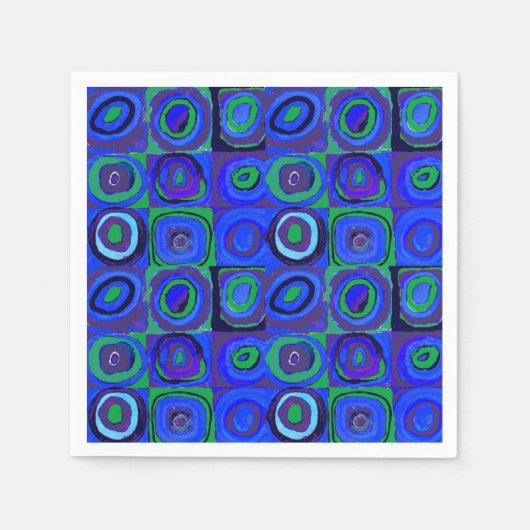 Kandinsky Farbstudie Blue Quadrate Square Circle Servet (Voorkant)