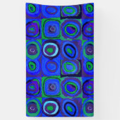 Kandinsky Farbstudie Blue Quadrate Square Circle Spandoek (Verticaal)