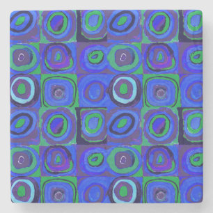 Kandinsky Farbstudie Blue Quadrate Square Circle Stenen Onderzetter