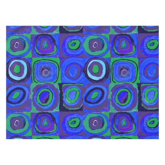 Kandinsky Farbstudie Blue Quadrate Square Circle Tafelkleed (Voorkant (Horizontaal))