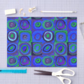 Kandinsky Farbstudie Blue Quadrate Square Circle Tissuepapier (Craft)
