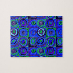 Kandinsky Farbstudie Quadrate Blauwe Vierkantjes Legpuzzel