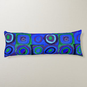 Kandinsky Farbstudie Quadrate Blauwe Vierkantjes Lichaamskussen