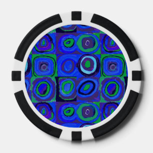 Kandinsky Farbstudie Quadrate Blauwe Vierkantjes Poker Chips
