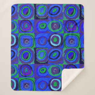 Kandinsky Farbstudie Quadrate Blauwe Vierkantjes Sherpa Deken