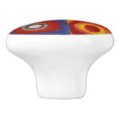 Kandinsky Farbstudie Quadrate Colourful Squares Keramische Knop (Zijkant)