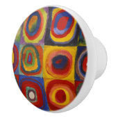 Kandinsky Farbstudie Quadrate Colourful Squares Keramische Knop (Rechts)