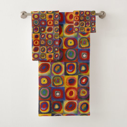 Kandinsky Farbstudie Quadrate Kleurrijke Vierkante Bad Handdoek (Insitu)