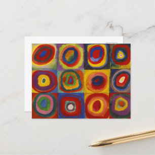 Kandinsky Farbstudie Quadrate Kleurrijke Vierkante Briefkaart