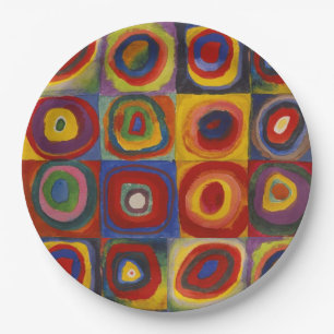 Kandinsky Farbstudie Quadrate Kleurrijke Vierkante Papieren Bordje