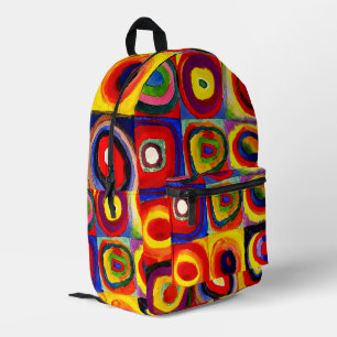 Kandinsky Farbstudie Quadrate Vierkantjes Cirkels Bedrukte Rugzak