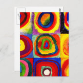 Kandinsky Farbstudie Quadrate Vierkantjes Cirkels  Briefkaart (Voorkant / Achterkant)