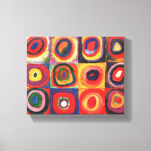 Kandinsky Farbstudie Quadrate Vierkantjes Cirkels Canvas Afdruk (Voorkant)