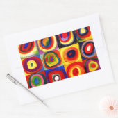Kandinsky Farbstudie Quadrate Vierkantjes Cirkels  Rechthoekige Sticker (Envelop)