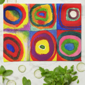 Kandinsky Farbstudie Quadrate Vierkantjes Cirkels  Theedoek (Gevouwen)